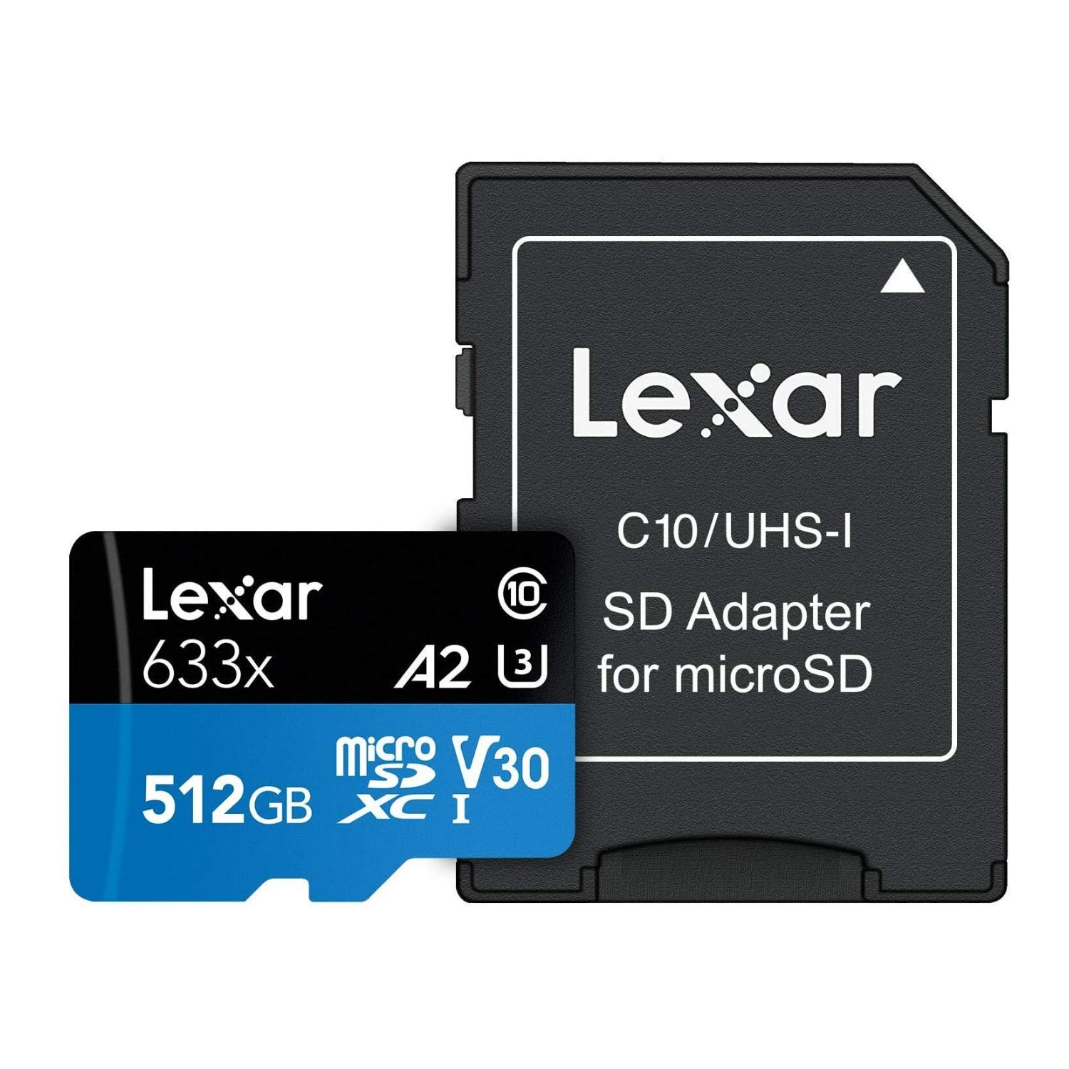 Lexar 633x microSDHC/microSDXC UHS-I Flash Memory 512 GB Class 10 – Flash Memory (512 GB, MicroSDXC, Class 10, UHS-I, 100 MB/s, Black, Blue)