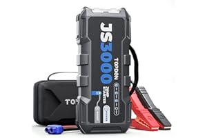 TOPDON JS3000 12V 3000A Battery Booster Jump Starter Pack for Up to 9L Gas/ 7L Diesel Engines, Portable Car Battery Charger with Handle Jumper Cable and EVA Protection Case