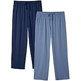 DAVID ARCHY Mens Pajama Pants, Men's Pj Sleep Pants Pajama Silky Soft Lightweight Lounge Pants with Pocket 2 Pack