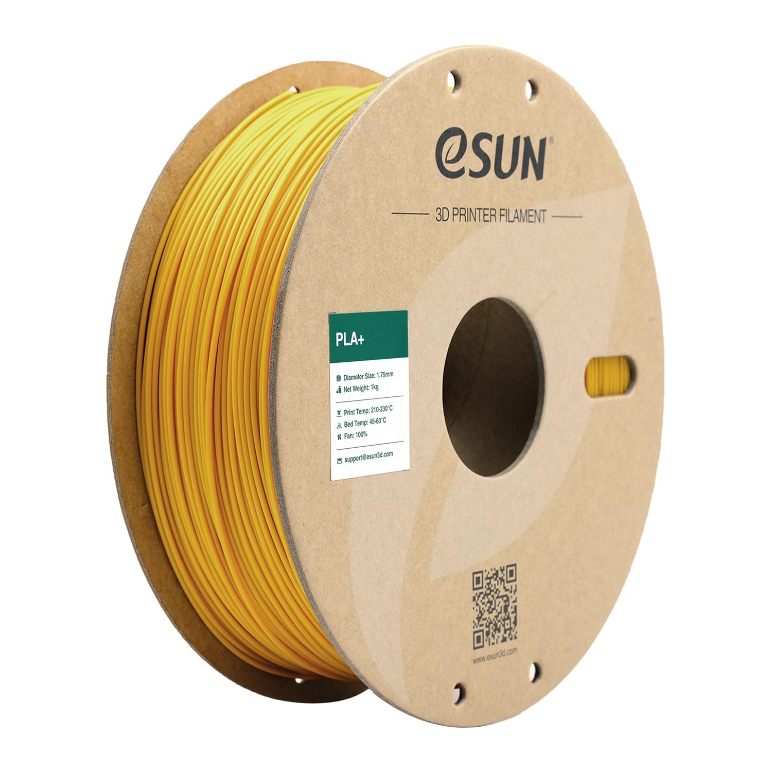 eSUN PLA+ Filament 1.75mm, Enhanced Toughness 3D Printer Filament PLA Plus, Dimensional Accuracy +/- 0.03mm, 1KG Spool (2.2 LBS) 3D Printing Filament for 3D Printers, Dark Yellow