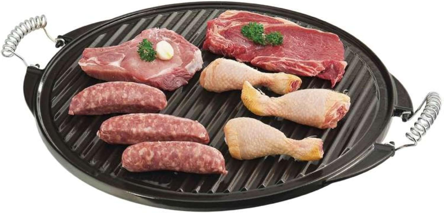 Vaello La Valenciana Enamelled Cast Iron Griddle Round Plate, 43 Cm, Black - Image 4
