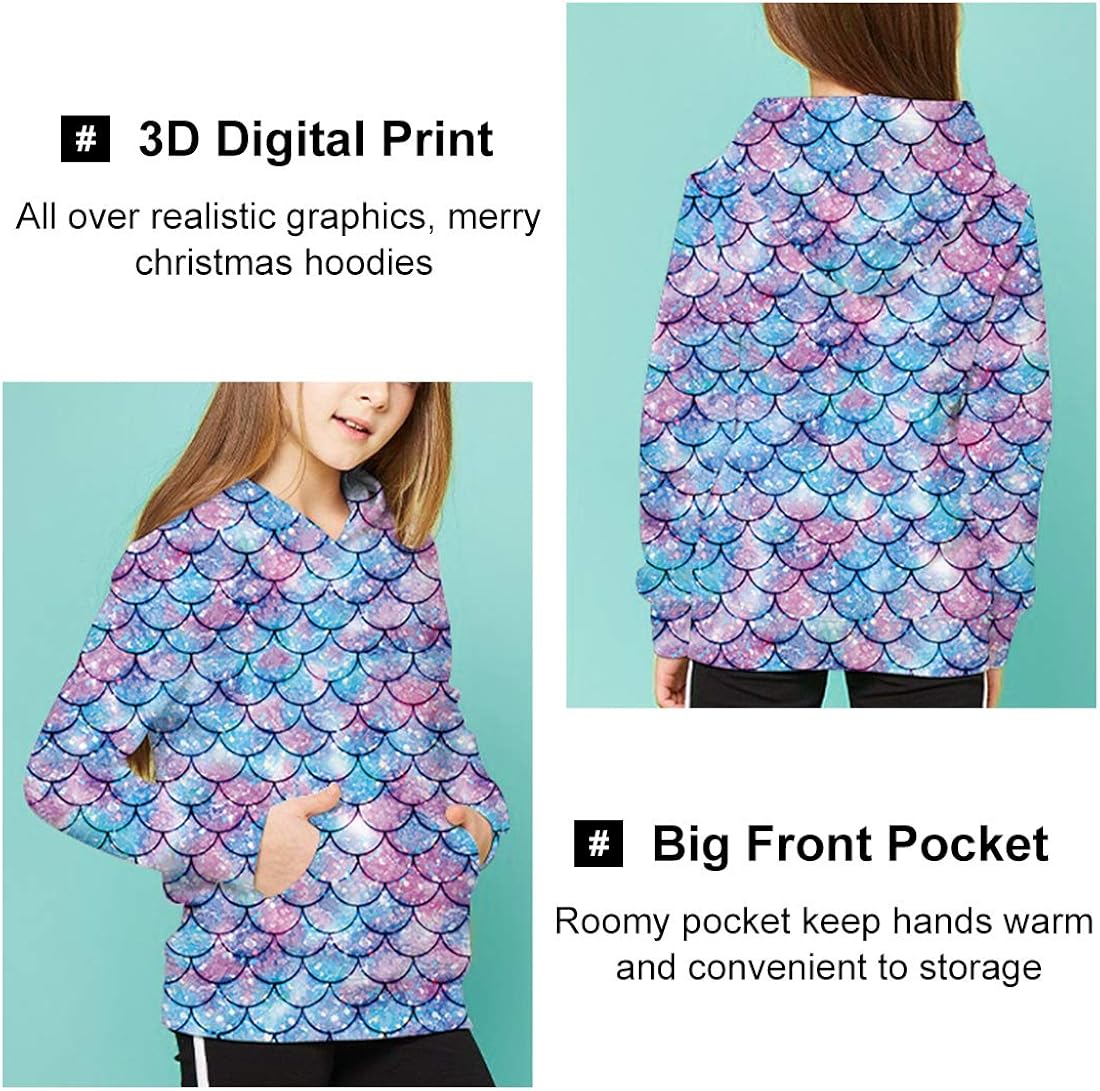 Ahegao Unisex Kids Hoodies Sweaters 3D Printed Casual Hooded Sweatshirts with Big Pockets for 4-14T Boys Girls: Clothing