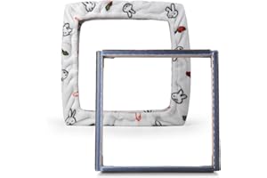 ICZW Gripper Strip Frame 19.6" x 19.6" Punch Needle Rug Hooking Frame with Frame Cover (White)