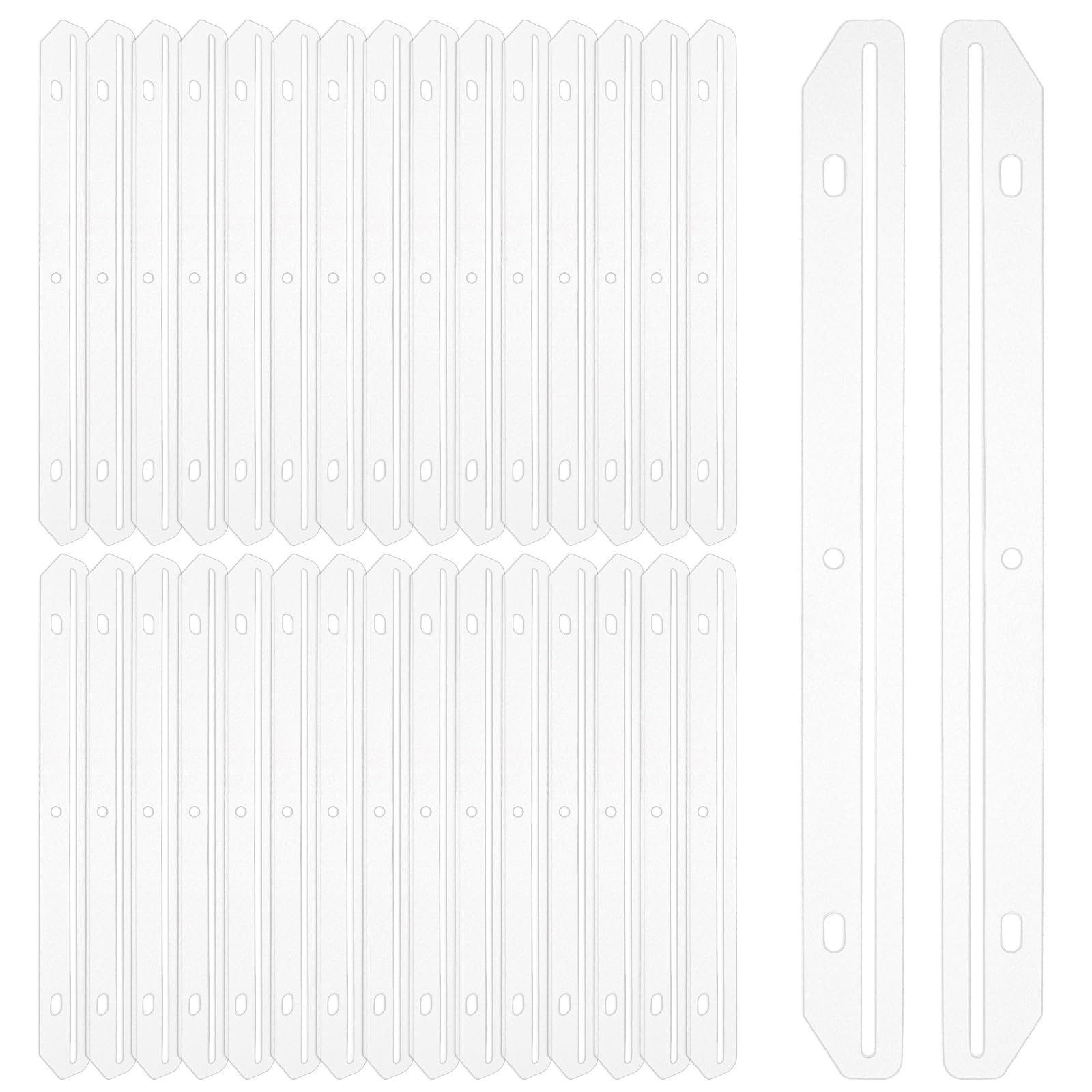 Modixun 32Pcs 3 Hole Punched Magazine Holder, Magazine Organizer for Storage, 3 Ring Binder Insert Strips Magazine File Holder for Collectors, Translucent