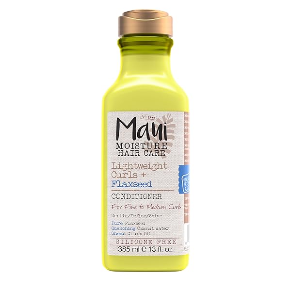 MAUI MOISTURE LIGHTWEIGHT CURLS + FLAXSEED CONDITIONER, CONDITIONING, PARABEN FREE, SILICONE FREE, 13 FL OZ