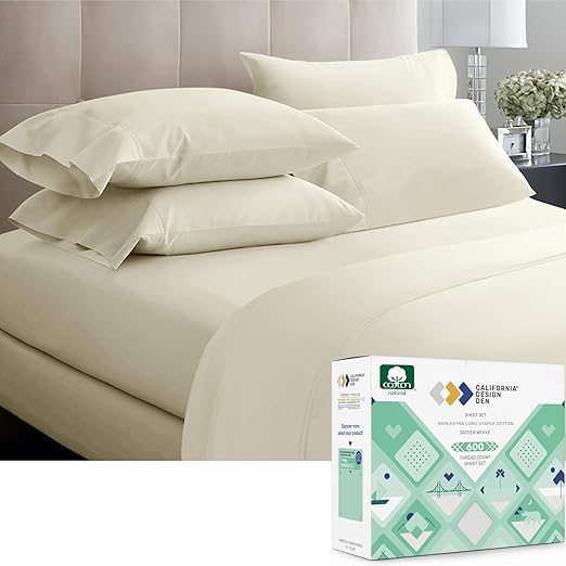 1 Piece Hunter Green Washable Top Sheet Easy Care Sateen Weave Bedsheet California King Flat Sheet Only 100 Natural Cotton 400 Thread Count Home Kitchen Bedding