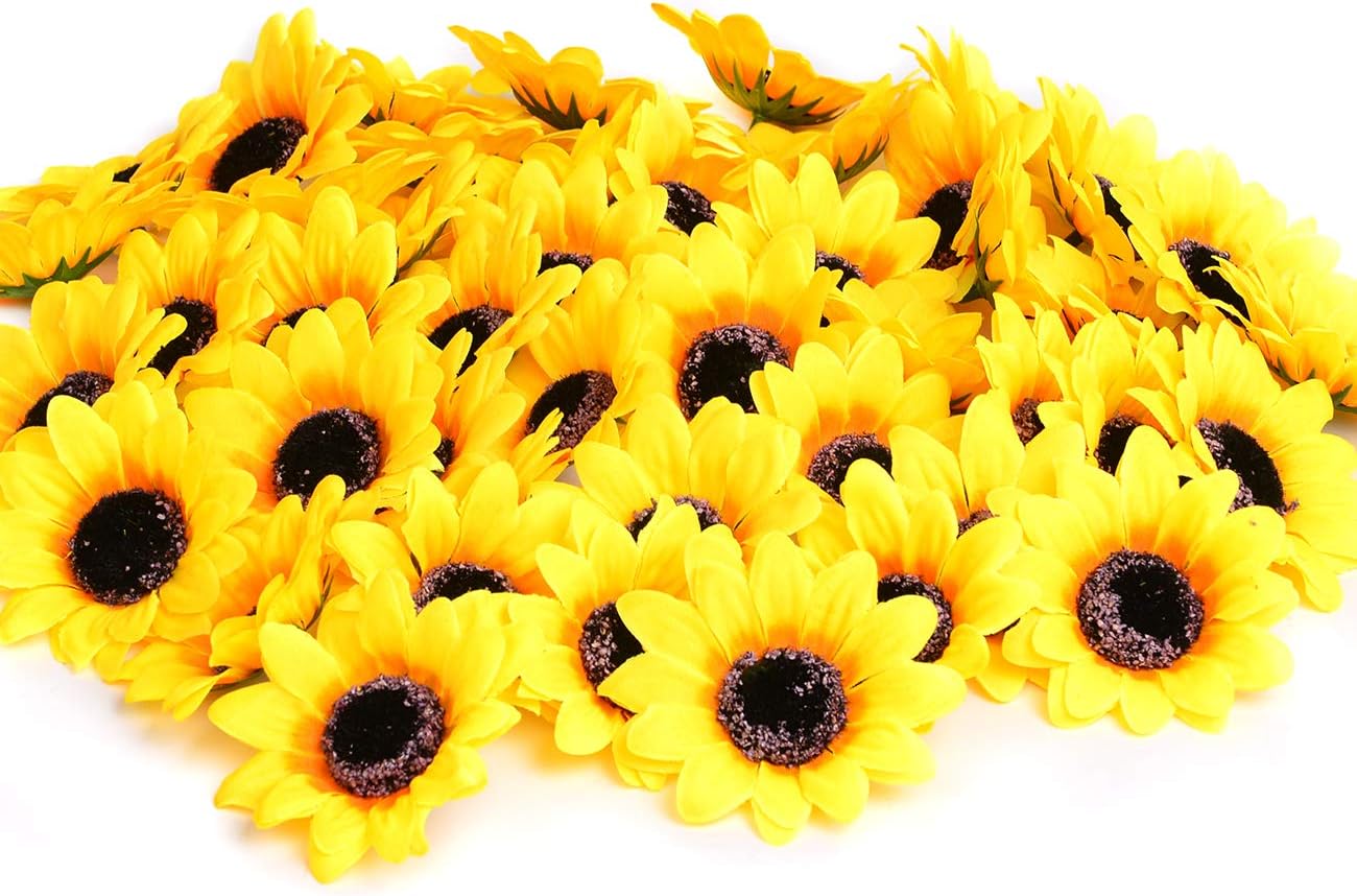 50pcs 2.8inch  Artificial Sunflowers Head