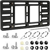 Front License Plate Mount, No Drill License Plate Bracket | Universal Bumper Mount, Screw &amp; Zip Tie Installation, Noise Reduction, Paint Protection, Mounting Kit Included