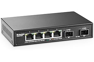MokerLink 4 Port 2.5G Ethernet Switch with 2x10G SFP, 4 x 2.5G Base-T Ports Compatible with 10/100/1000Mbps, Metal Unmanaged 