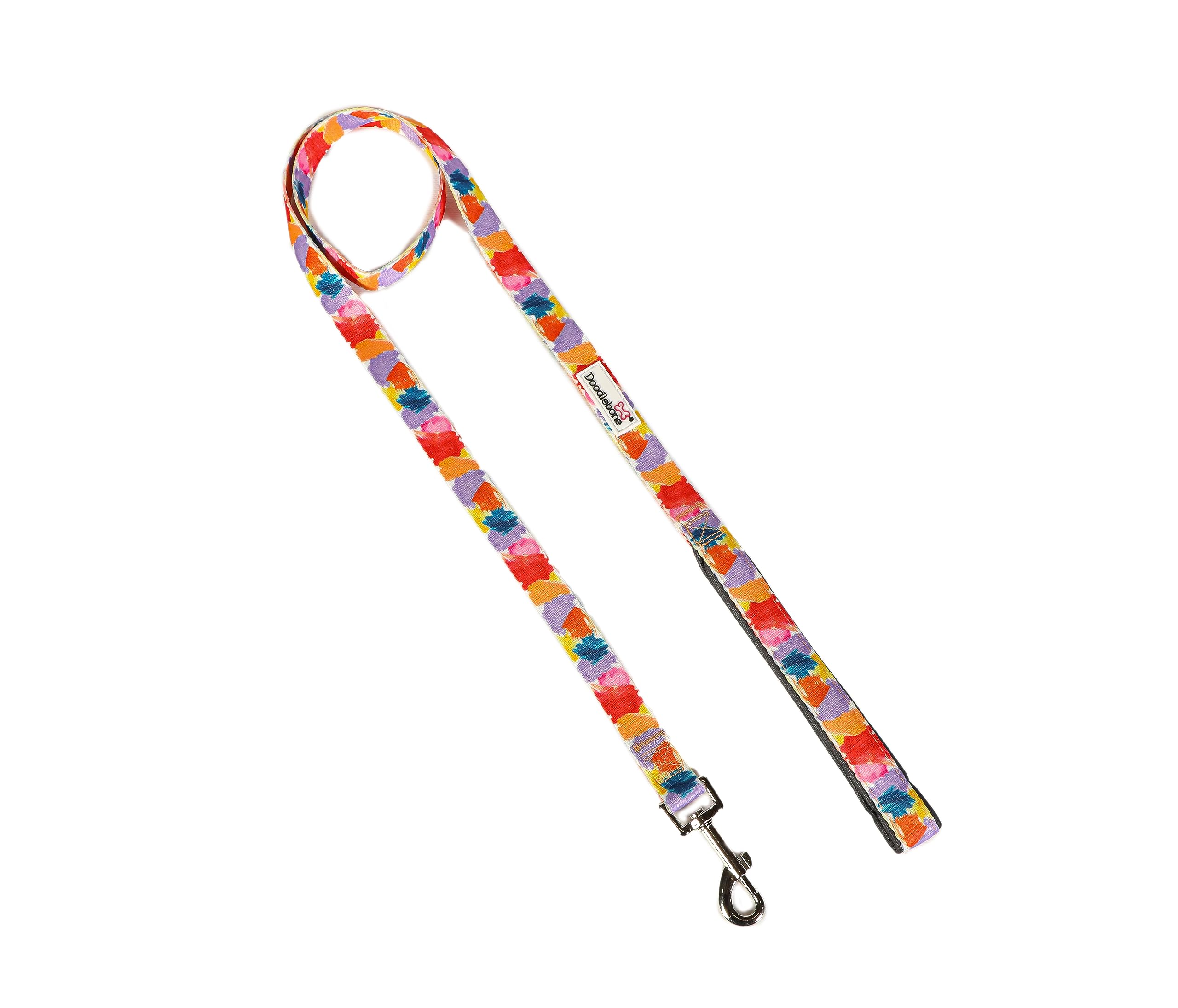 Doodlebone - Padded Dog Lead - Comfortable Dog Leash with Soft Neoprene Padded Handle, Strong Clip, 120cm Length, Machine Washable for Everyday Walks & Training - 20mm - Watercolour