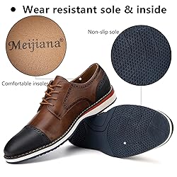 Meijiana Men's Oxfords Casual Dress Shoes Leather