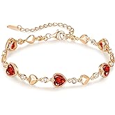 LOUISA SECRET Birthstone Bracelets for Women, 925 Sterling Silver or Brass Plated with Rose Gold Charm Link Bracelets Birthday Anniversary Christmas Gift for Women Wife Mom Girlfriend Lady