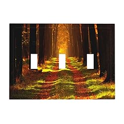 Rustic Nature Tree Autumn Maple Leaf Triple Toggle