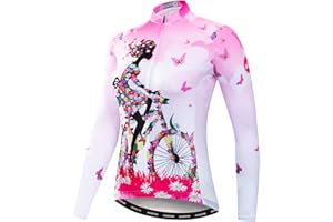 WEIMOMONKEY Women Long Sleeve Cycling Jersey MTB Shirts Mountain Bike Tops Bicycle Clothing
