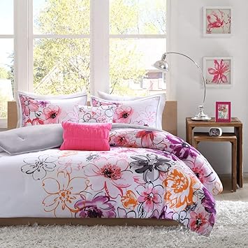 Amazon Com Intelligent Design Cassidy Floral Comforter Set 5 Pc
