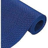 bimiti 3x10 FT Heavy-Duty PVC Drainage Mat - Hollow Non-Slip Design for Pool Deck & Garage, Commercial Outdoor Floor Mat Fast Drains Water for Patio, Bathroom, Kitchen (Blue)