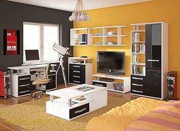 Meubles De Chambre Ado Mur Tv Tv Set De Table Ange 3 Banc Tv Debout 1d Unite D Affichage Poitrine De Tiroirs Etageres Mural Plus Bureau Et Table Basse En 7
