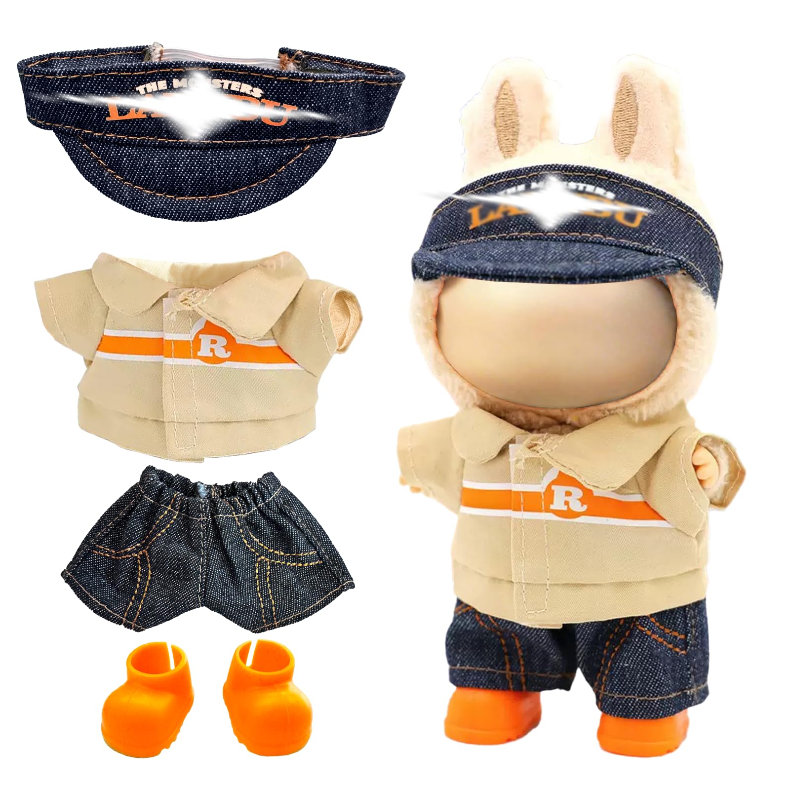 Photo 1 of 17cm Doll Clothes Set(NO Doll), for Labubu Clothes, for Labubu Outfits - Cute Knit Sweater & Handcrafted Crochet Skirt, Premium Fashion Dresses, Soft Stretch Fabric Costume Accessories Deliveryman