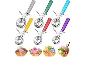 6 Pcs Cookie Scoop Set, Ice Cream Scoop Set, Multiple Size Disher Scoops, Professional 18/8 Stainless Steel Cupcake Scoop