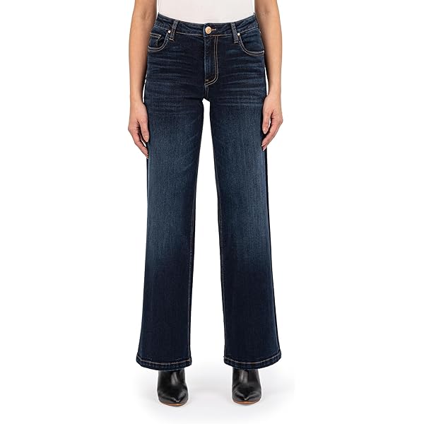 KUT from the Kloth Women's Petite Jeans High Rise Wide Leg Regular