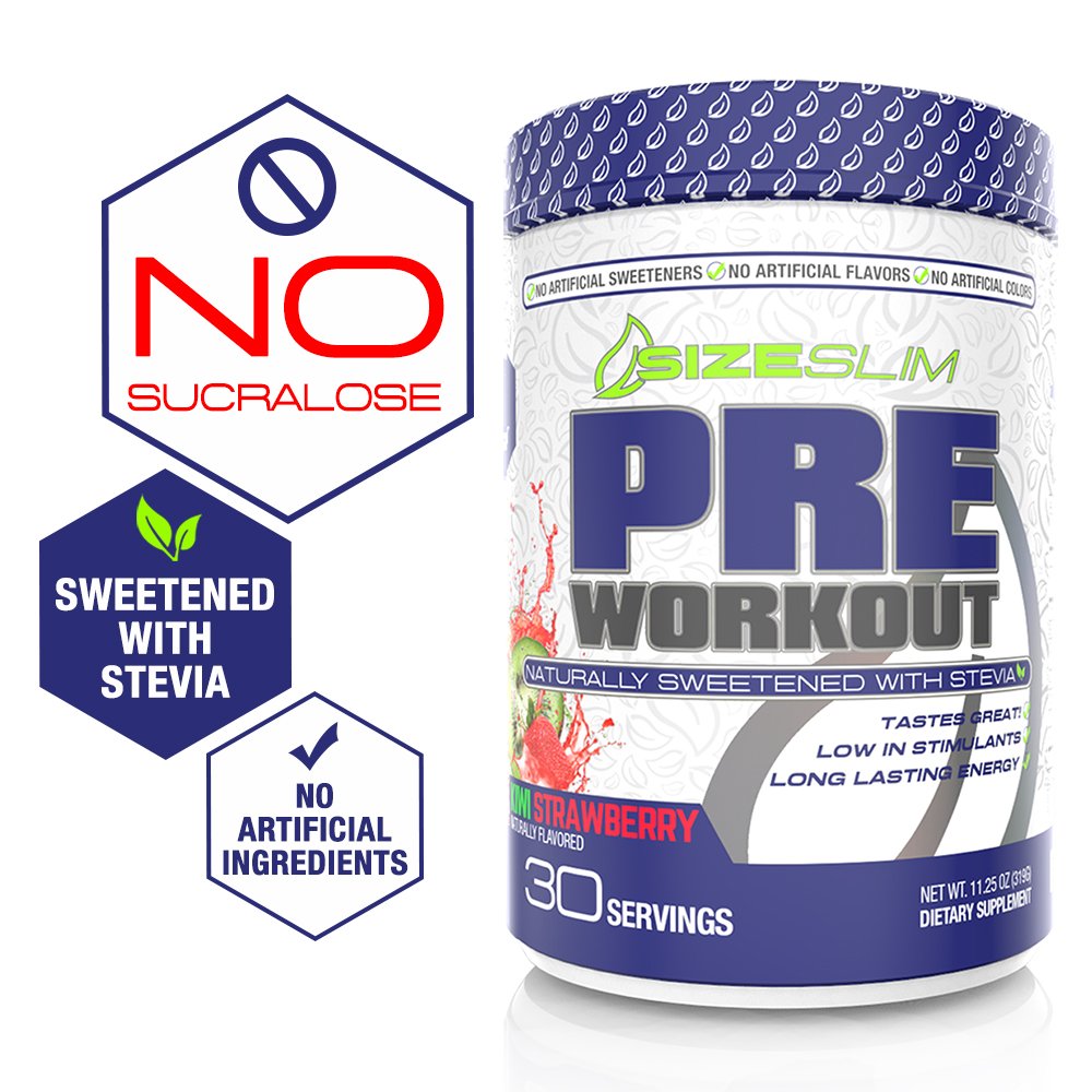 SizeSlim Stevia PreWorkout0 Calories, Naturally Flavored
