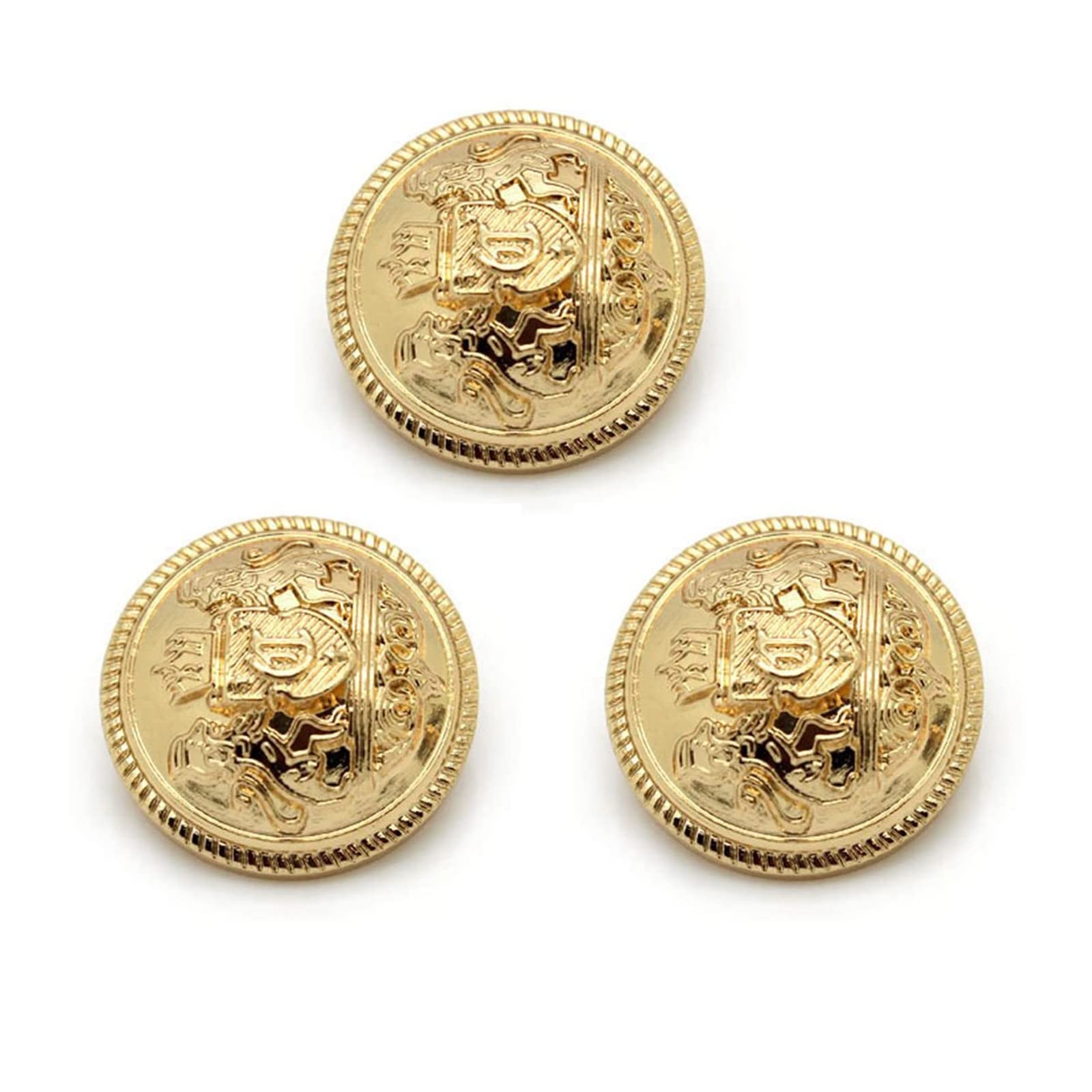 Fashion Decorative Metal Buttons Lace Mesh Surafce with Logo Coat Suit Buckle,Pack of 10