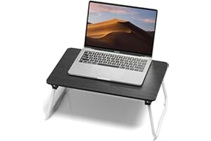 FISYOD Foldable Lap Desk, Laptop Bed Desk, Portable Bed Table, Laptop Stand for Bed & Couch, Lightweight & Mini - Black