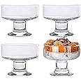 Kingrol 4 Pack Glass Dessert Bowls, 6.5 oz Crystal Glass Bowls for Ice Cream, Fruit, Pudding, Snack, Cereal, Nuts - Premium G