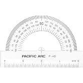 Pacific Arc's 4 Inch Plastic Protractor Clear Ruler