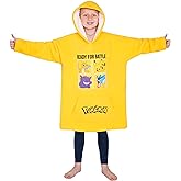 Pokémon Fleece Hoodie Wearable Blanket Kids Oversized with Sherpa Lining & Kangaroo Pocket