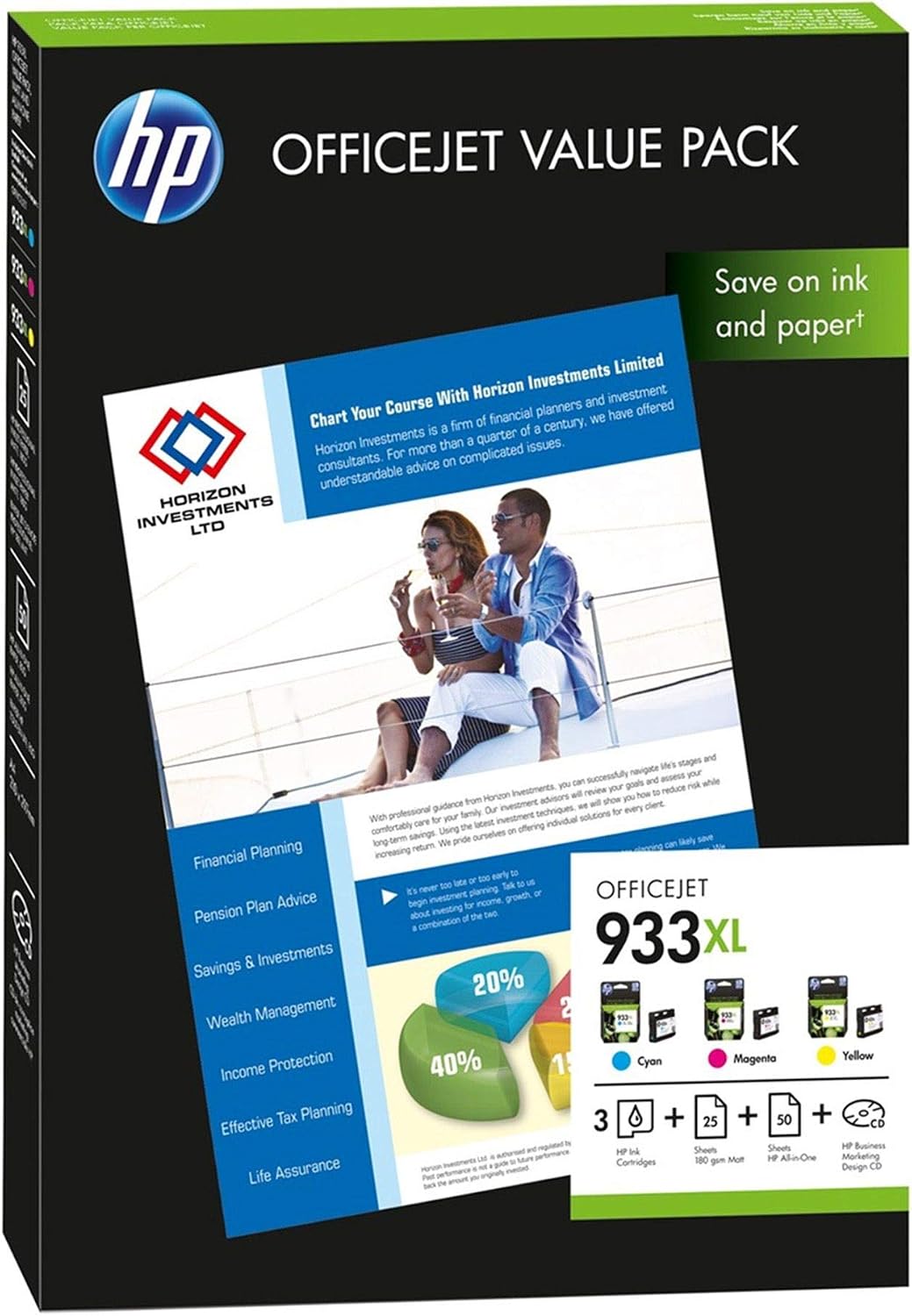 HP CR711AE 933XL Officejet Value Pack, 75 Sheets/A4/210 x 297 mm, Cyan/Magenta/Yellow, Multipack, Cyan, Magenta and Yellow