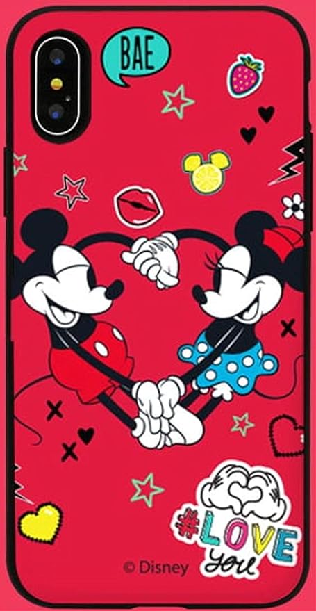 Amazon Co Jp 3種類のかわいい魅力的なモダンクラシックの幾何学的disneyディズニーアニメのキャラクターのアートポップカップルレタリングラブリーアートデザインiphoneケースとgalaxyケースシリコンとポリカーボネートの二重構造の鏡機能カード収納バンパースマホ
