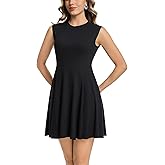 Vomidia Womens Summer Dresses Crewneck Sleeveless A Line Tank Top Dress Beach Vacation Casual Sundress Short Dress