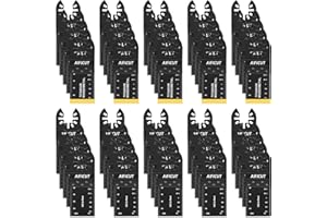 AIFICUT 50pcs Wood Plastics Metal Multitool Blades Titanium oscillating Saw Blades Quick Release Fit Dewalt Tools Bosch Porter Cable Black & Decker Rockwell Ryobi Milwaukee Chicago Craftsman Makita…