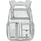 Cusangel Clear XL Backpack for Men Women TPU X-Large Heavy Duty See Through Transparent bookbag for Sport Event,Stadium Events (17.5in-Grey)