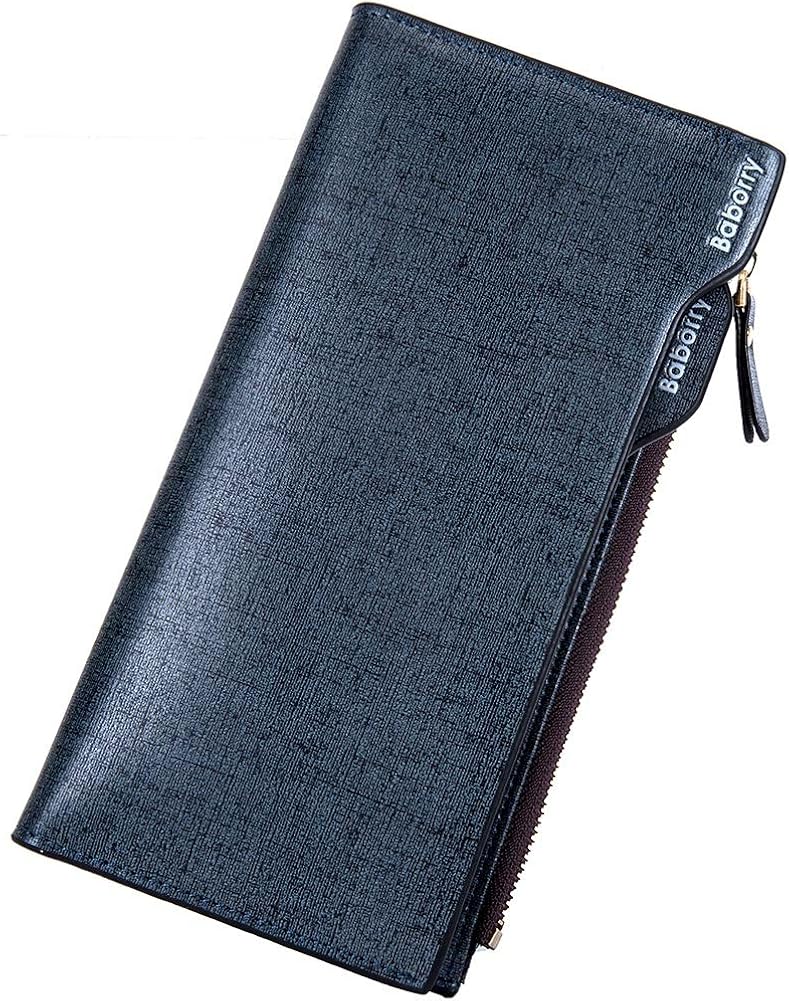 Men's PU Leather Long Wallet Multicard Position Zipper Phone Bag Ultra