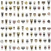 stino 140Pcs Metal Spacer Bail Beads, Silver & Gold Plated Charm Hanger Clasps with Loops for Bracelet, Jewelry Making Findings (Mixed Color)
