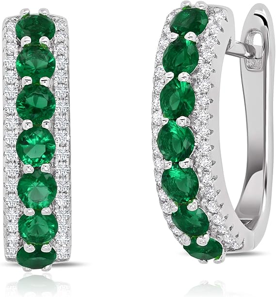 Amazon 人工エメラルド ルビー サファイア フープピアス スターリングシルバー 75インチ ピアス 通販