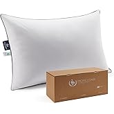 Pacific Coast Bed Pillow, Luxury Hotel Goose Feather and Down Pillow for Sleeping with 100% Cotton Shell, Medium Supportive, Standard Size