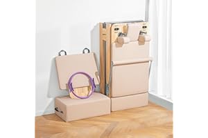 LeisureKing Pilates Reformer Machine, Quick-Assembly Studio Grade Pilates Equipment for Gym and Home, Oak Wood Pilates Reformer with Reformer Accessories