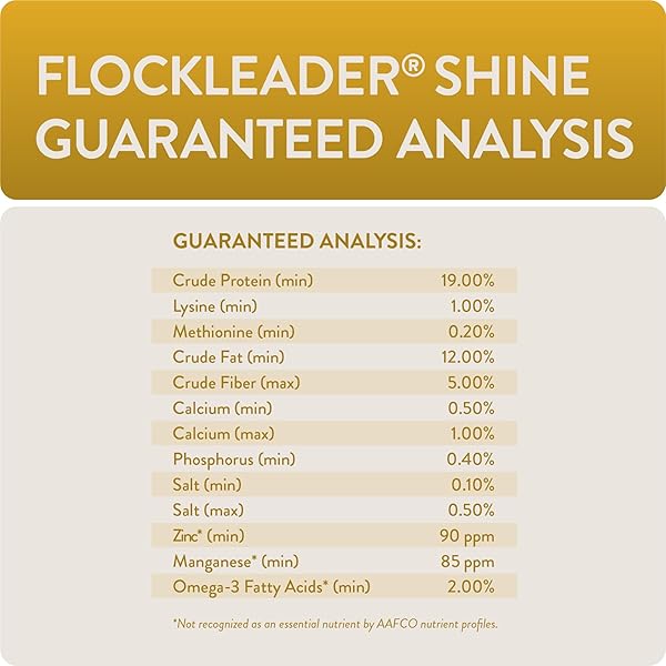 FLOCKLEADER SHINE, FUNCTIONAL POULTRY TREATS FOR SKIN AND FEATHER SUPPORT, 1.5 LB