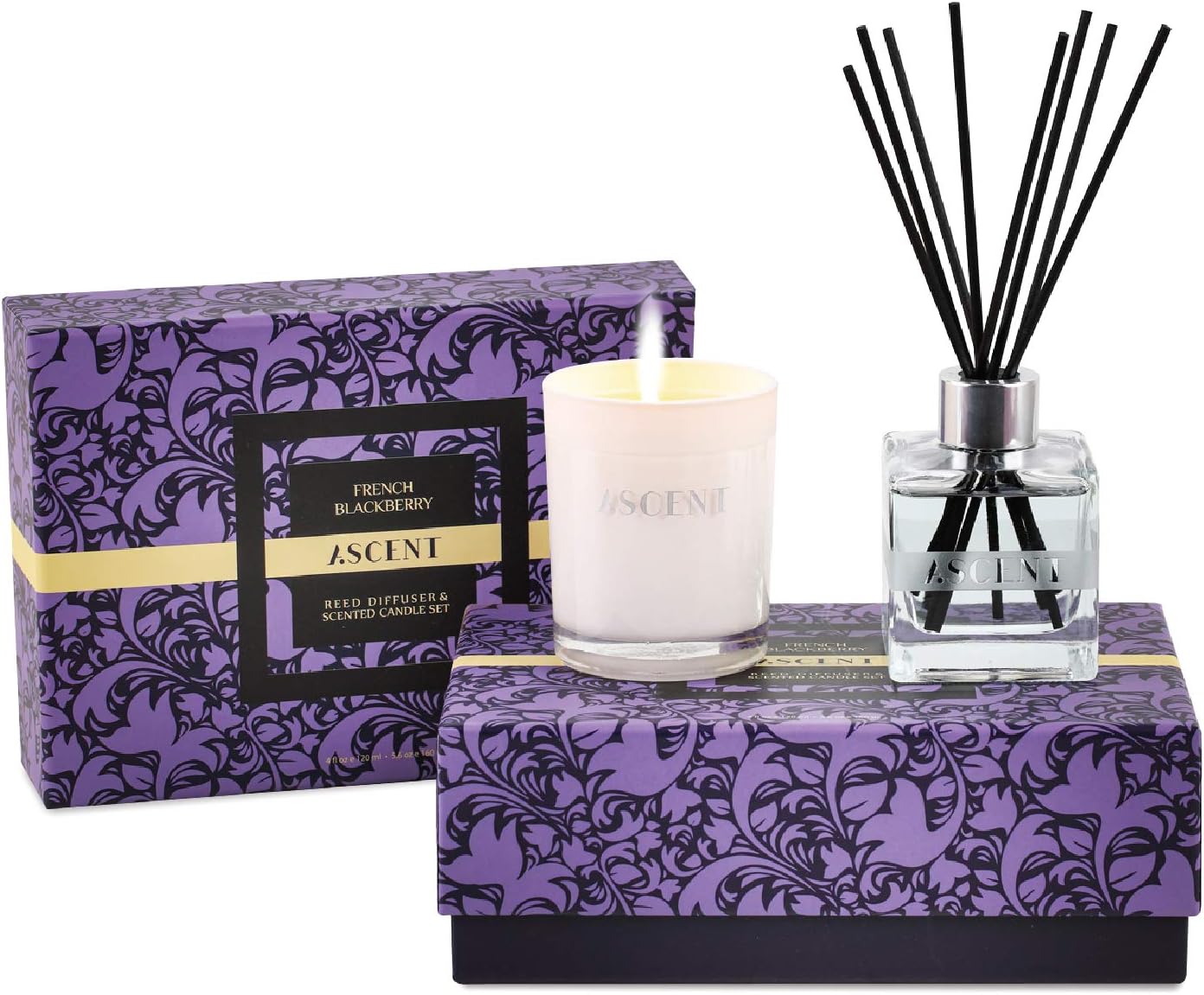 Reed Diffuser Set & Scented Candle French BlackBerry