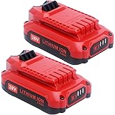 ELEFLY 2 Pack 20V 3.0Ah Lithium Battery Compatible with Craftsman 20V Battery CMCB201 CMCB202-2 CMCB204-2, Compatible with Craftsman V20 Series 20V Max Cordless Power Tools