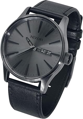 NIXON Sentry Leather -Spring 2017- Gunmetal/Black