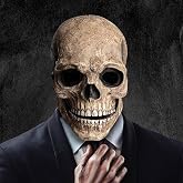 Scary Halloween Skull Mask Realistic Latex Full Head Skull Mask Moving Jaw | Creepy Skeleton Mask Skull Helmet for Halloween Costume Party Decoration