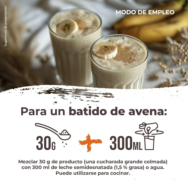 Oat Gourmet Harina de Avena Integral, Fuente de Proteína con Bajo Contenido en Azúcares, Sabor Chocolate Blanco, 1.9 Kg