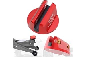 LIFSHP Universal Aluminum Grooved Magnetic Jack Pad, Jacking Puck Pinch Weld Frame Rail Adapter, for Car SUV Truck Pickup Sedan MPV Wagon, Change Tire Repair Tires Oil Change Must Have-Red