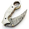 PAL 2000 KNIVES Custom Handmade Damascus Steel Folding Pocket Knife Engraved Steel Handle with Sheath 9517