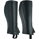 LuxHide Unisex Adult Top Grain Cow Hide Leather Half Chaps Black and Brown