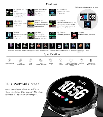 V11 Reloj Inteligente IP67 A Prueba de Agua Actividad de ...